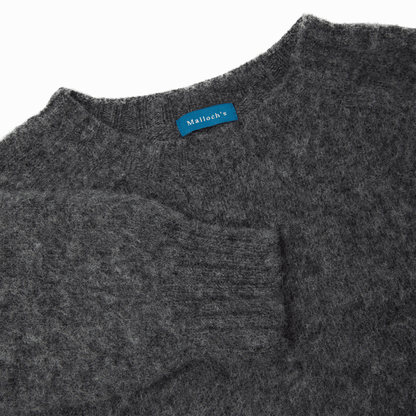 Grey Kelso Brushed Shetland Jumper | Malloch's Premium Shetland Knitwear - Malloch's Jumper