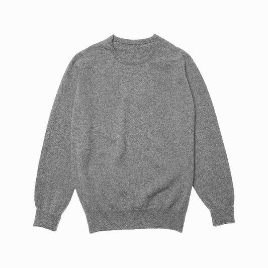Grey Steadman Fine Lambswool Crew Neck | Perennial Knitwear - Malloch's
