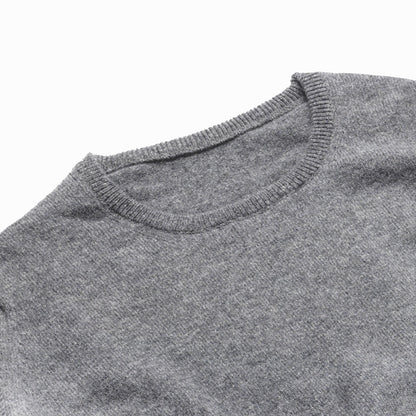 Grey Steadman Fine Lambswool Crew Neck | Perennial Knitwear - Malloch's