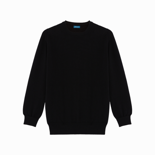 Black Hudson Super Geelong Lambswool Crew Neck