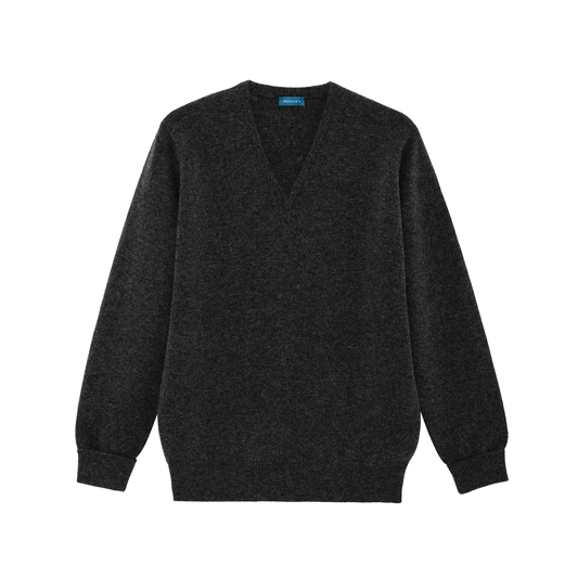 Charcoal Steadman Fine Lambswool V-Neck