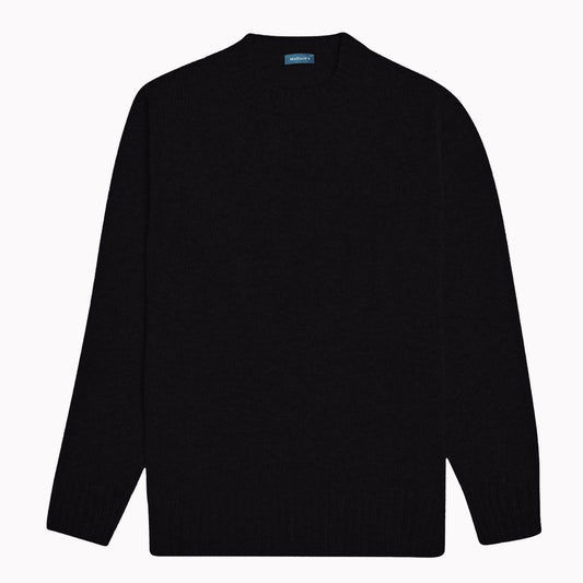 Black Dean Lambswool Crew Neck Jumper