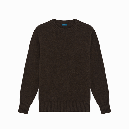 Brown Dean Crew Neck Lambswool Jumper