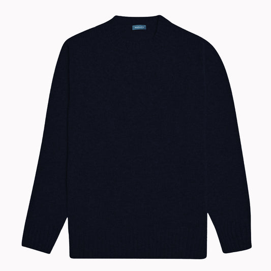 Navy Dean Lambswool Crew Neck Jumper