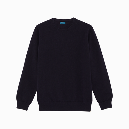 Navy Steadman Fine Lambswool Crew Neck