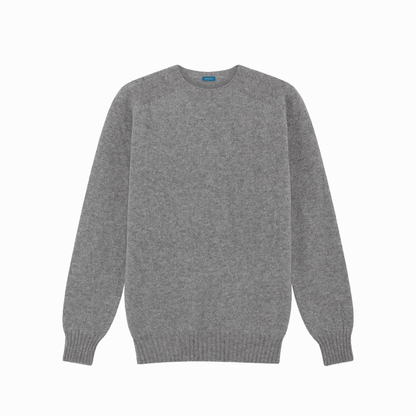 Flannel Grey Preston Superfine Lambswool Crew Neck
