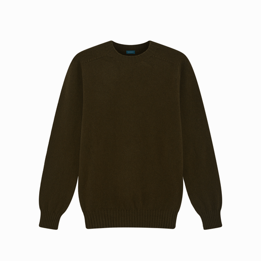 Military Green Preston Superfine Lambswool Jumper