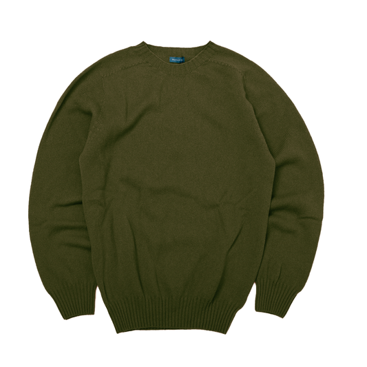 Military Green Preston Superfine Lambswool Jumper