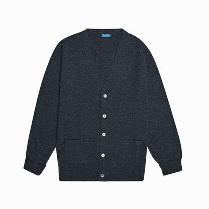 Charcoal Stewart Fine Lambswool Cardigan