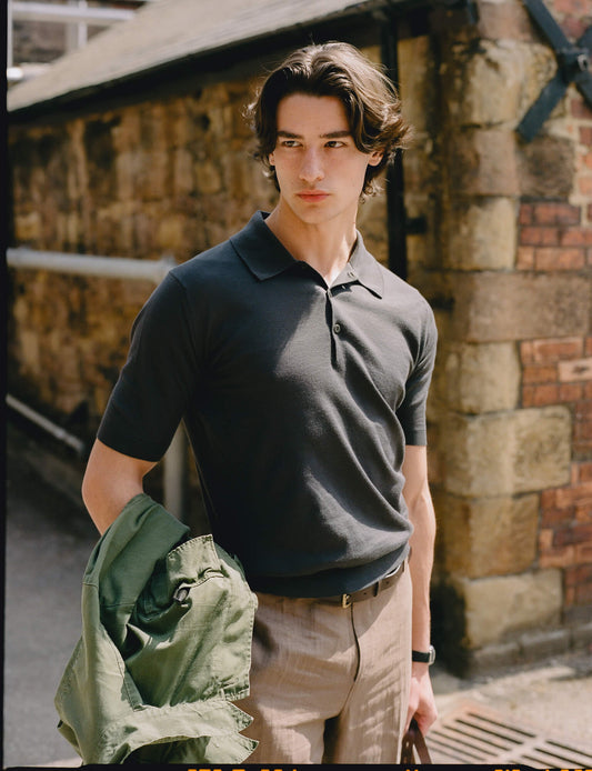 Malloch's x John Smedley Brown Cromford Sea Island Cotton Polo Shirt - Malloch's