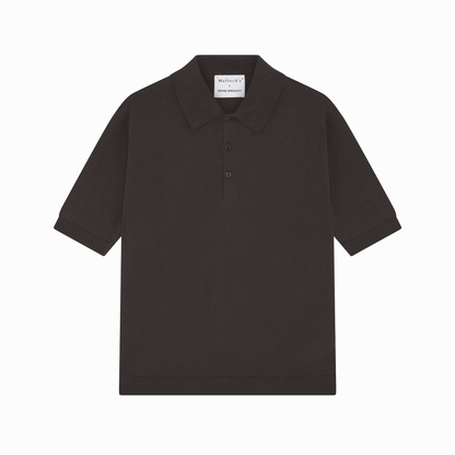 Malloch's x John Smedley Brown Cromford Sea Island Cotton Polo Shirt - Malloch's