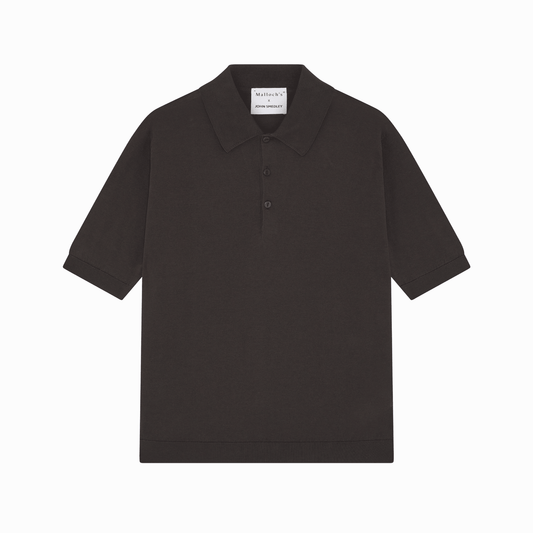 Malloch's x John Smedley Brown Cromford Sea Island Cotton Polo Shirt - Malloch's
