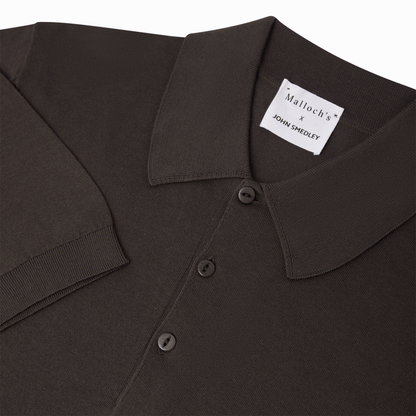 Malloch's x John Smedley Brown Cromford Sea Island Cotton Polo Shirt - Malloch's
