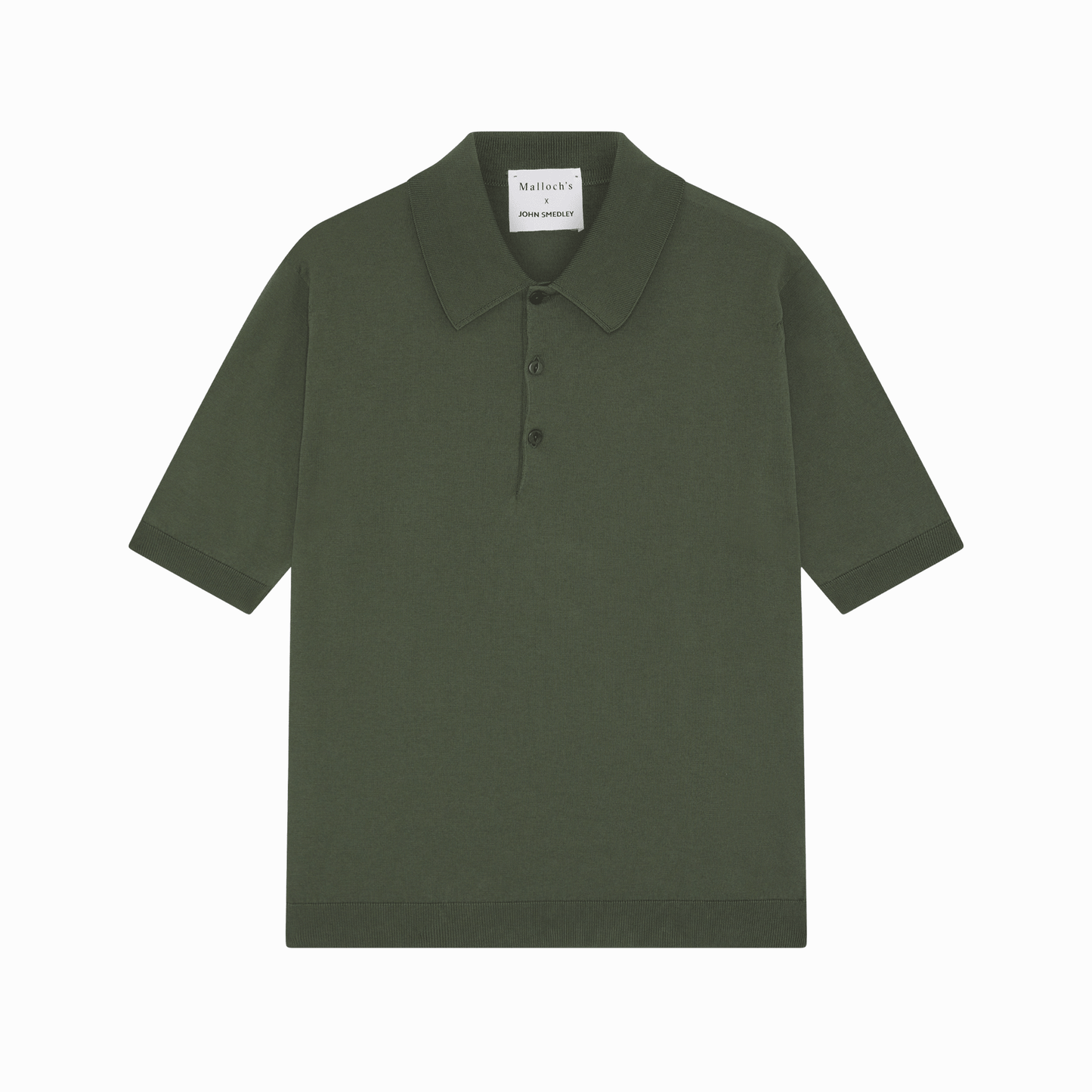Malloch's x John Smedley Khaki Green Cromford Sea Island Cotton Polo Shirt - Malloch's
