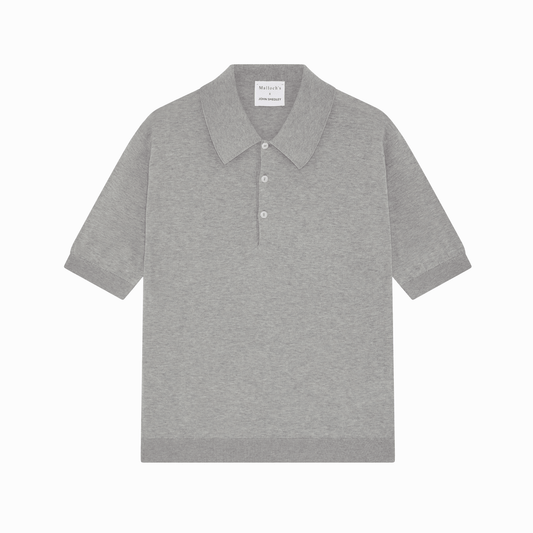 Malloch's x John Smedley Light Grey Cromford Sea Island Cotton Polo Shirt - Malloch's