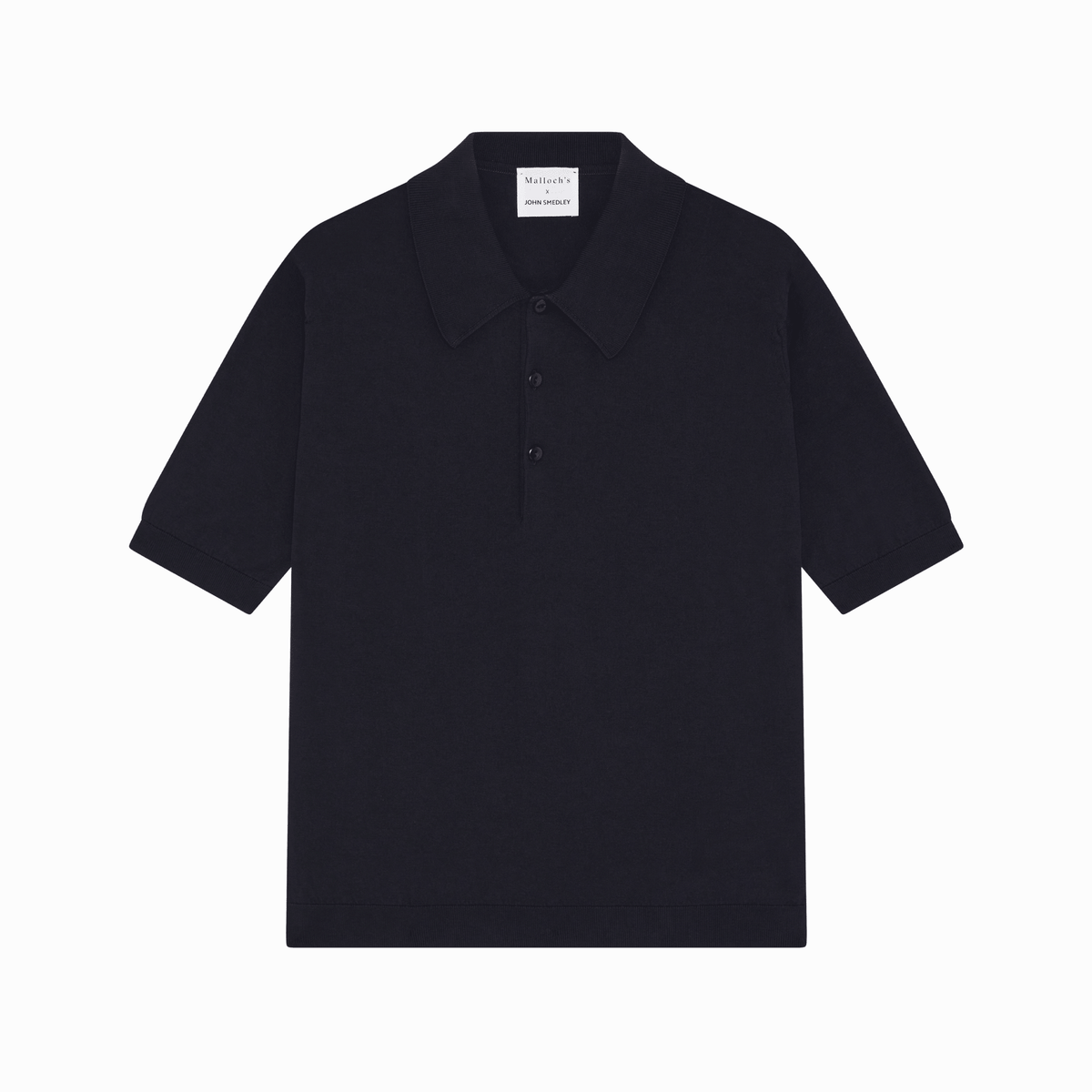 Malloch's x John Smedley Navy Cromford Sea Island Cotton Polo Shirt - Malloch's