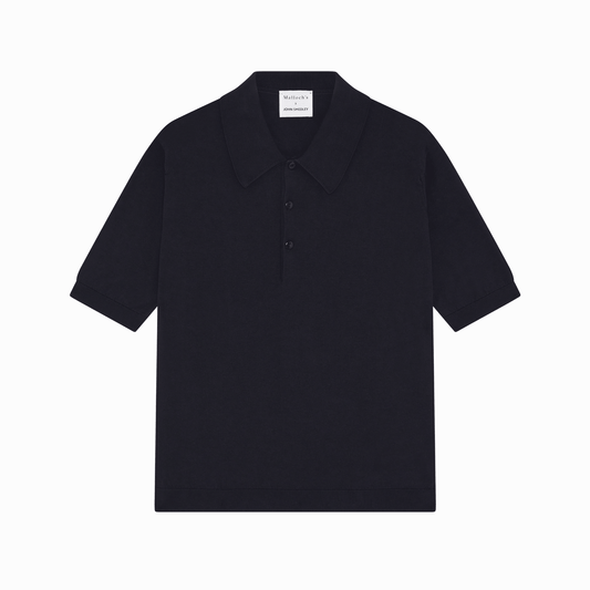 Malloch's x John Smedley Navy Cromford Sea Island Cotton Polo Shirt - Malloch's