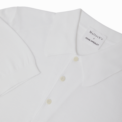 Malloch's x John Smedley White Cromford Sea Island Cotton Polo Shirt - Malloch's