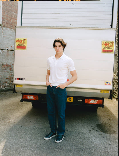 Malloch's x John Smedley White Cromford Sea Island Cotton Polo Shirt - Malloch's