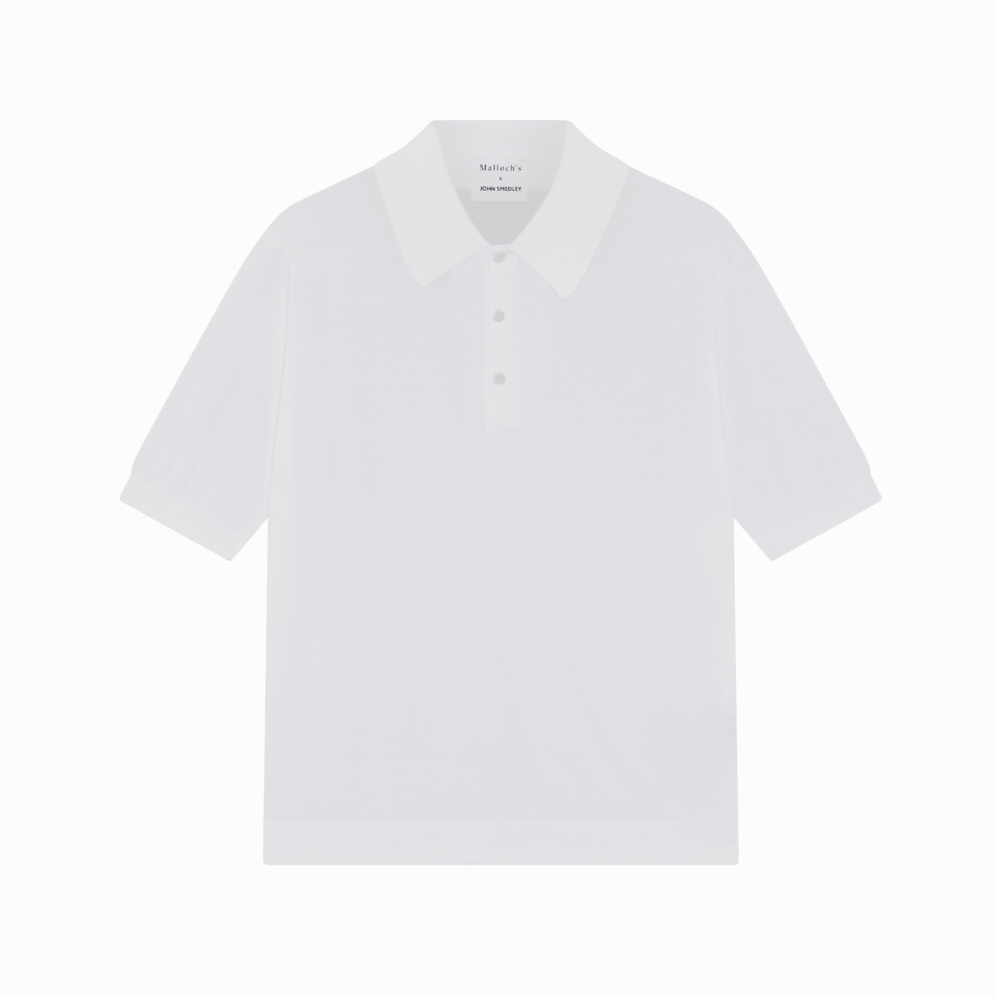 Malloch's x John Smedley White Cromford Sea Island Cotton Polo Shirt - Malloch's