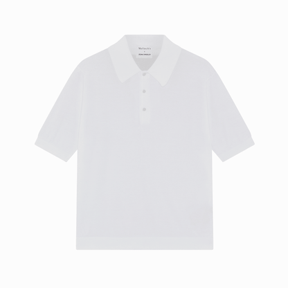 Malloch's x John Smedley White Cromford Sea Island Cotton Polo Shirt - Malloch's