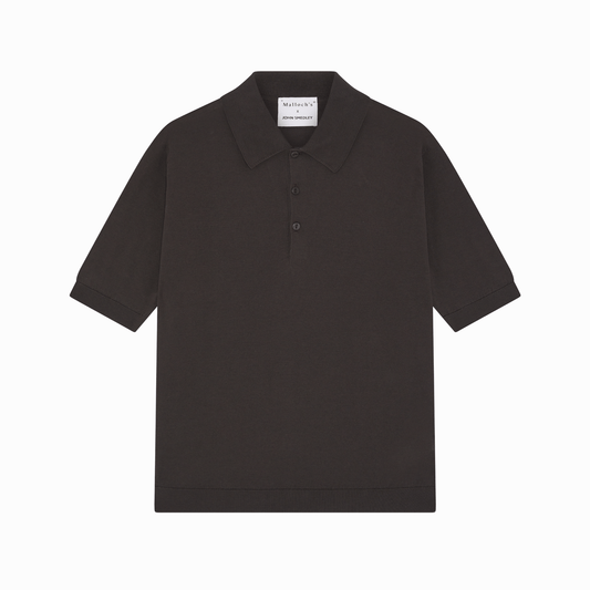 Malloch's x John Smedley Brown Cromford Sea Island Cotton Polo Shirt