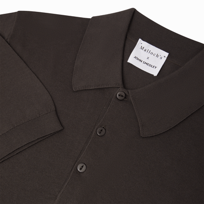 Malloch's x John Smedley Brown Cromford Sea Island Cotton Polo Shirt