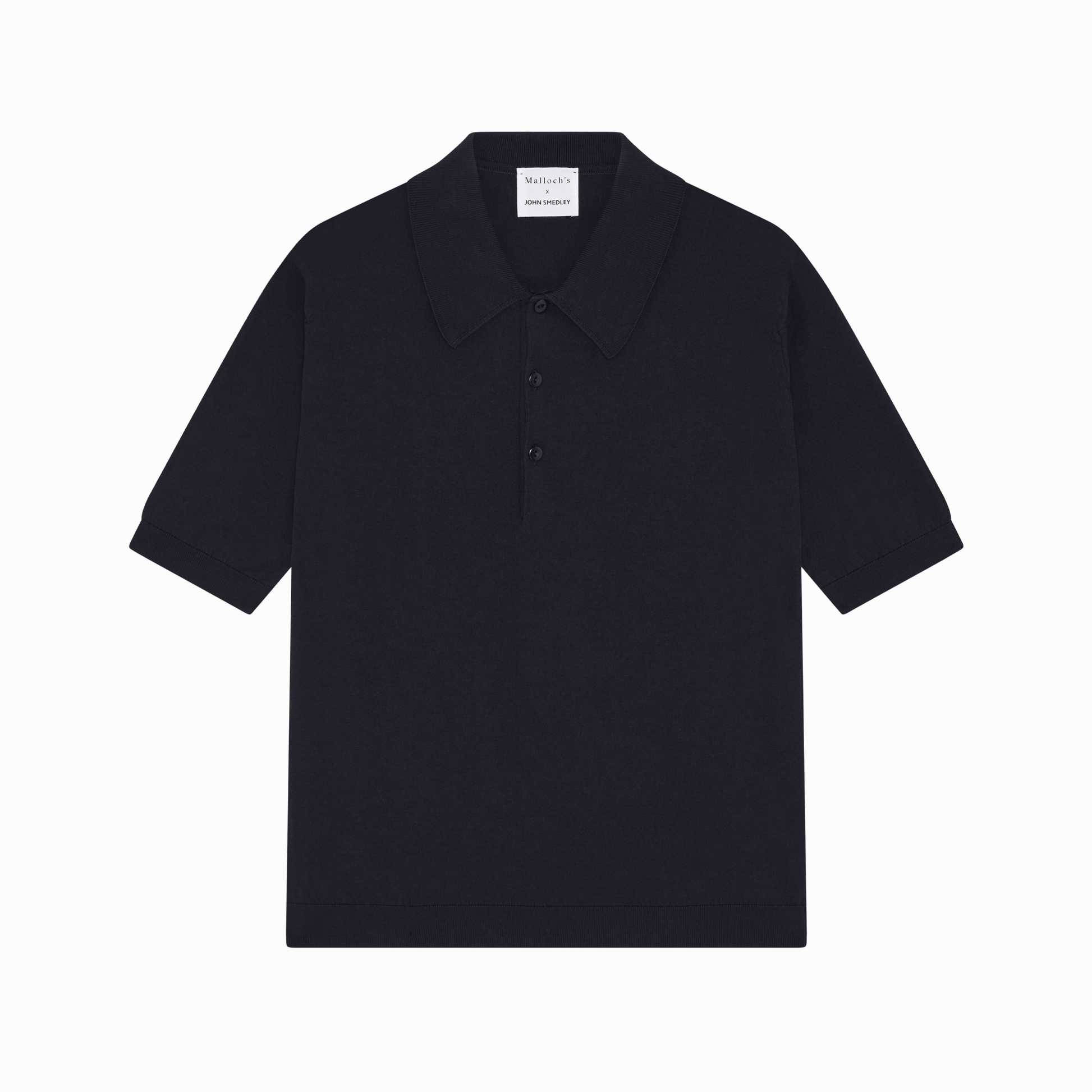 Malloch's x John Smedley Navy Cromford Sea Island Cotton Polo Shirt Malloch's x John Smedley Navy Cromford Sea Island Cotton Polo Shirt