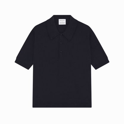Malloch's x John Smedley Navy Cromford Sea Island Cotton Polo Shirt