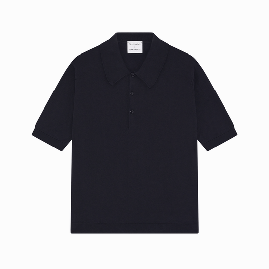 Malloch's x John Smedley Navy Cromford Sea Island Cotton Polo Shirt