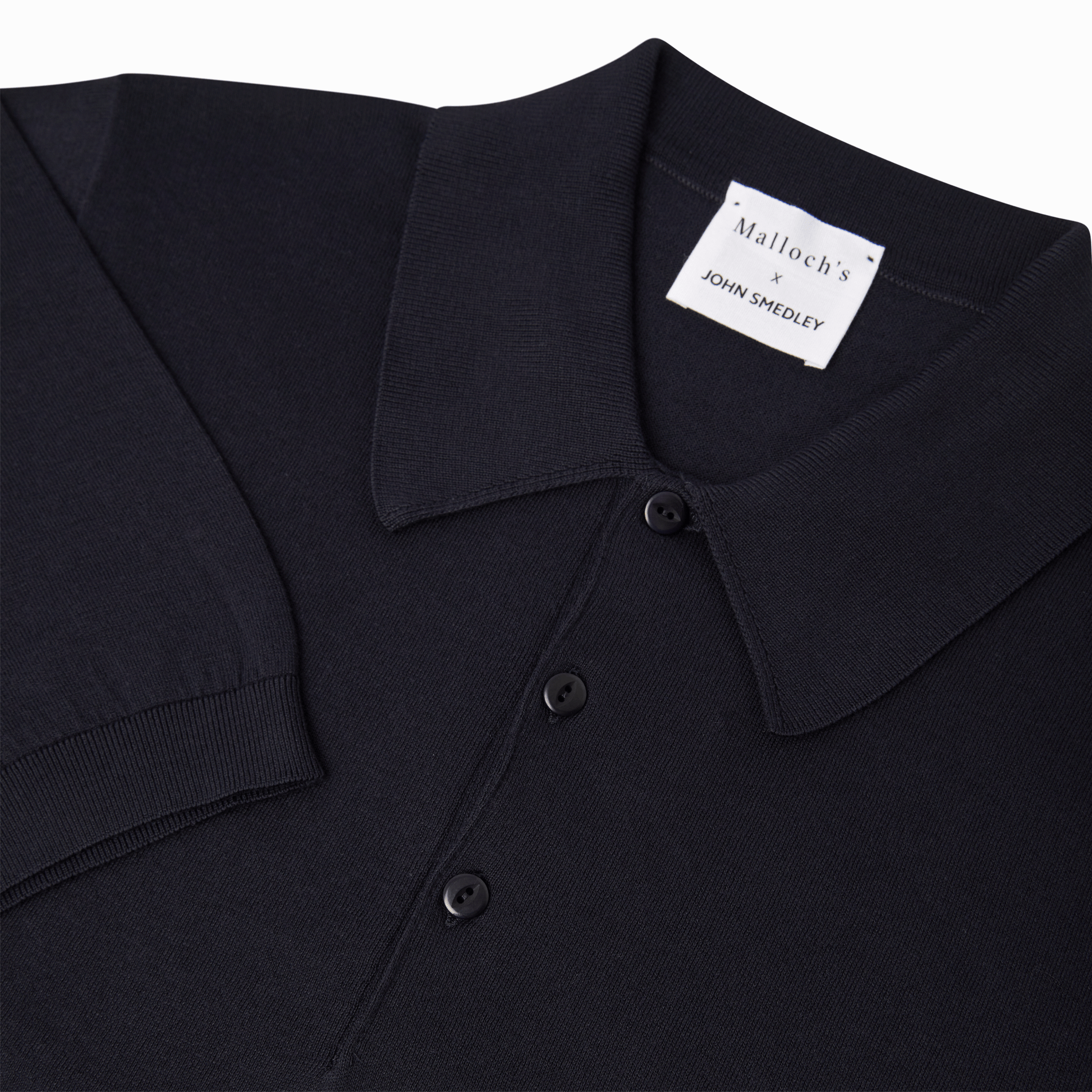 Malloch's x John Smedley Navy Cromford Sea Island Cotton Polo Shirt Malloch's x John Smedley Navy Cromford Sea Island Cotton Polo Shirt