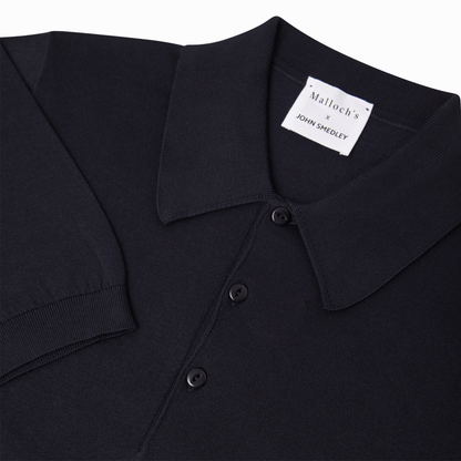 Malloch's x John Smedley Navy Cromford Sea Island Cotton Polo Shirt