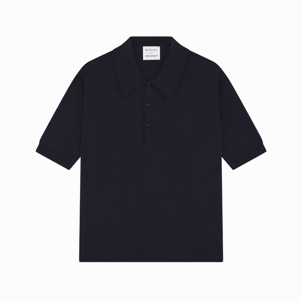 Malloch's x John Smedley Navy Cromford Sea Island Cotton Polo Shirt