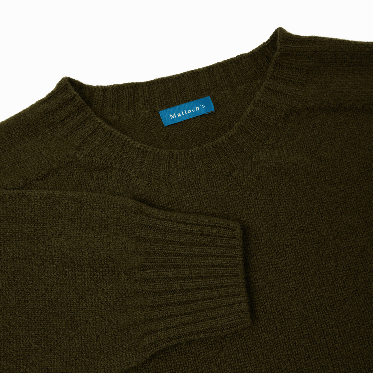 Military Green Preston Superfine Lambswool Jumper - Malloch's