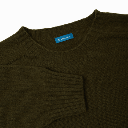 Military Green Preston Superfine Lambswool Jumper - Malloch's