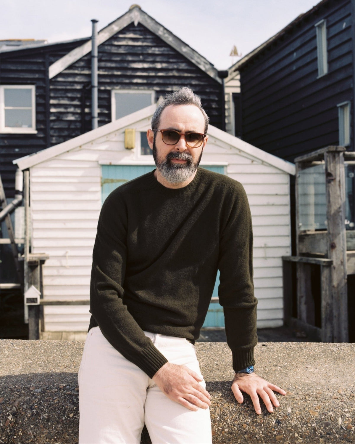 Military Green Preston Superfine Lambswool Jumper - Malloch's