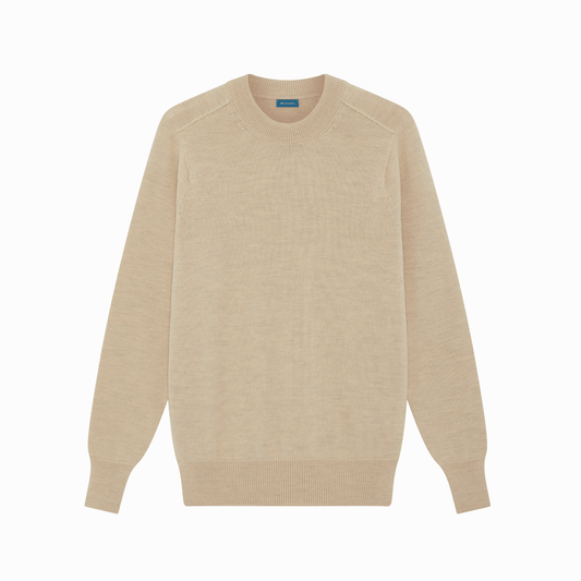 Natural Easton Merino Crew Neck Sweater - Malloch's