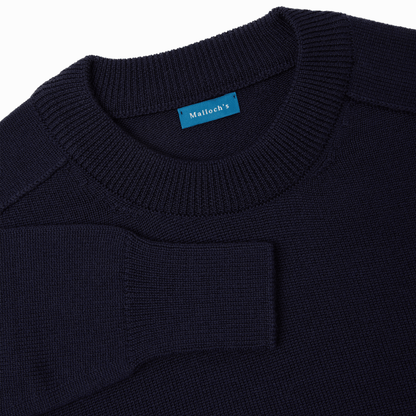 Navy Easton Merino Crew Neck Sweater - Malloch's