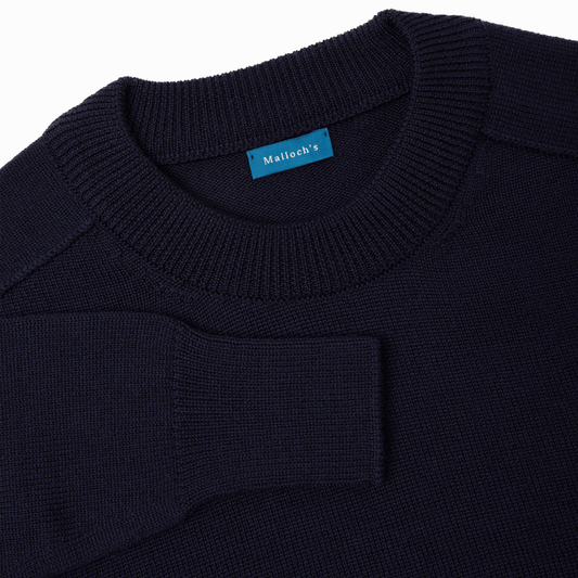 Navy Easton Merino Crew Neck Sweater - Malloch's