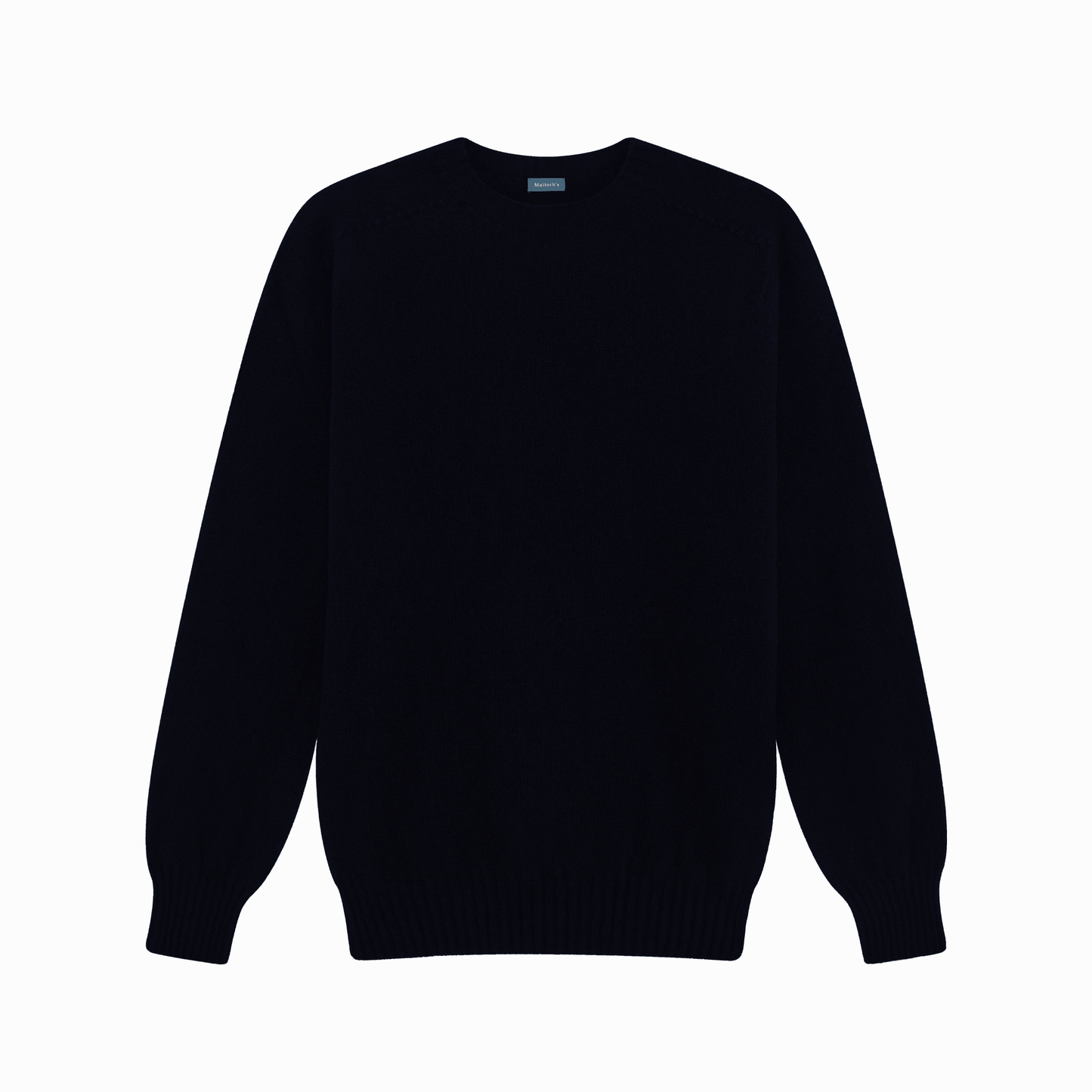 Navy Preston Superfine Lambswool Crew Neck Jumper - Malloch's