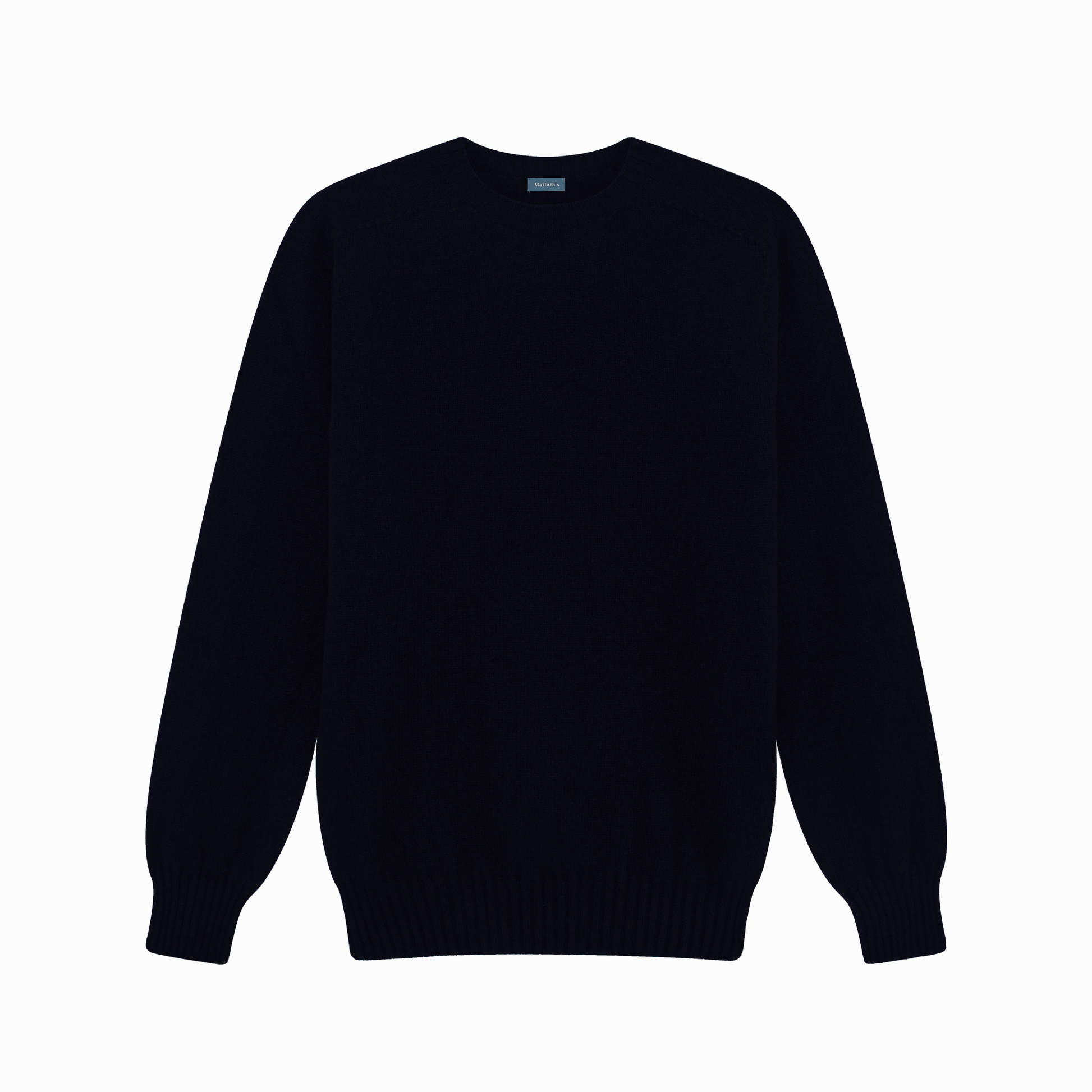Navy Preston Superfine Lambswool Crew Neck Jumper - Malloch's