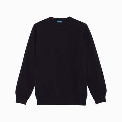 Navy Steadman Fine Lambswool Crew Neck - Malloch's