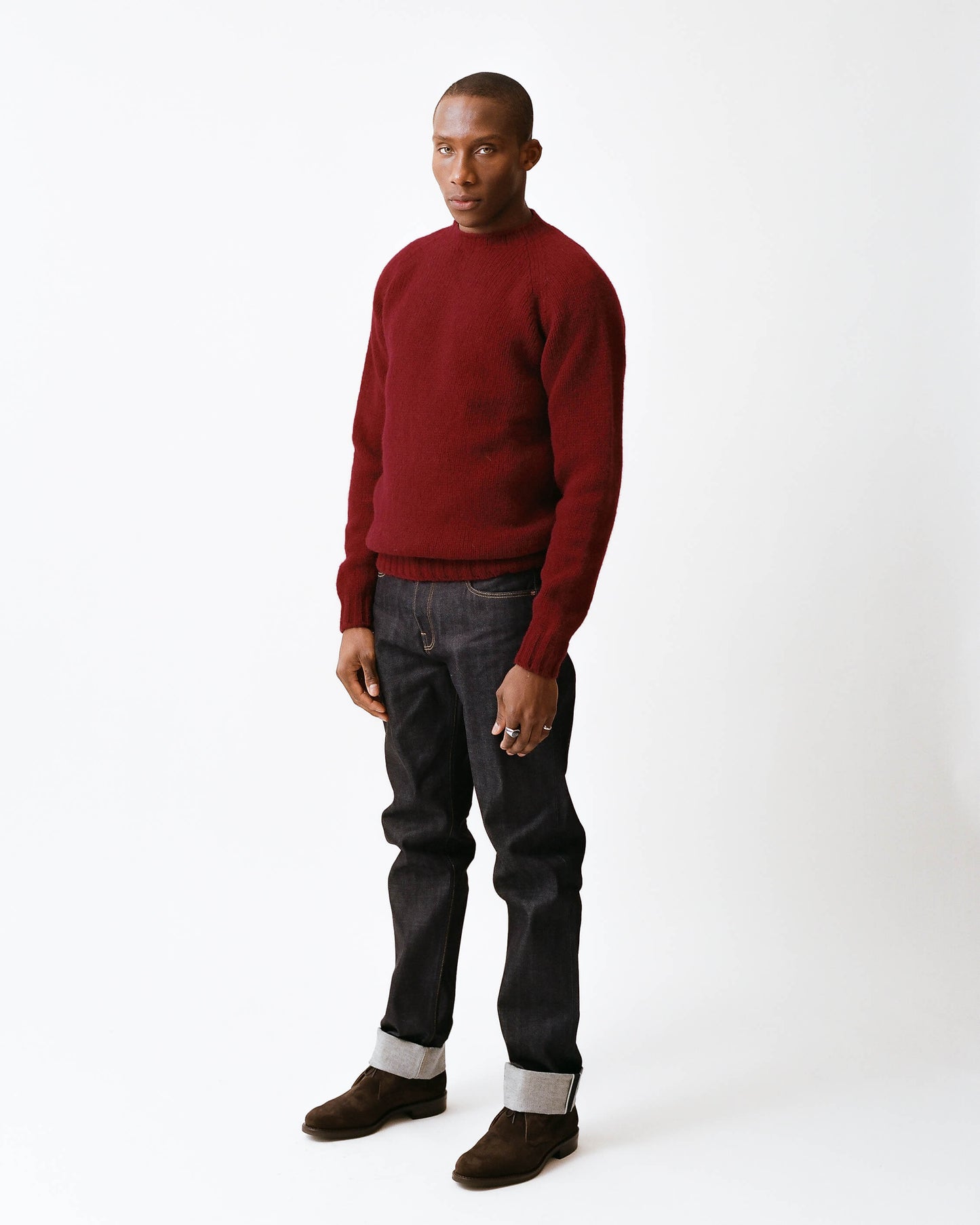 Bordeaux Mix Kenmore Chunky Shetland Jumper