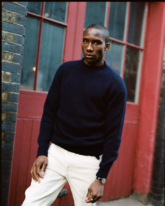 New Navy Kenmore Chunky Shetland Jumper