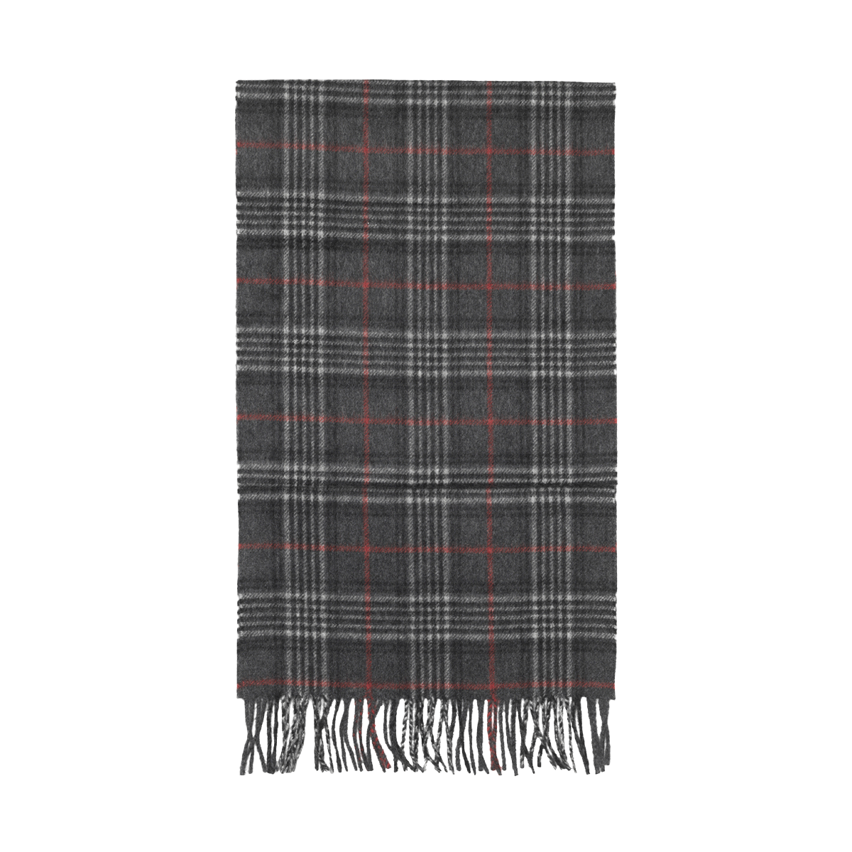 House Check Cashmere Scarf - Charcoal/Black/Red