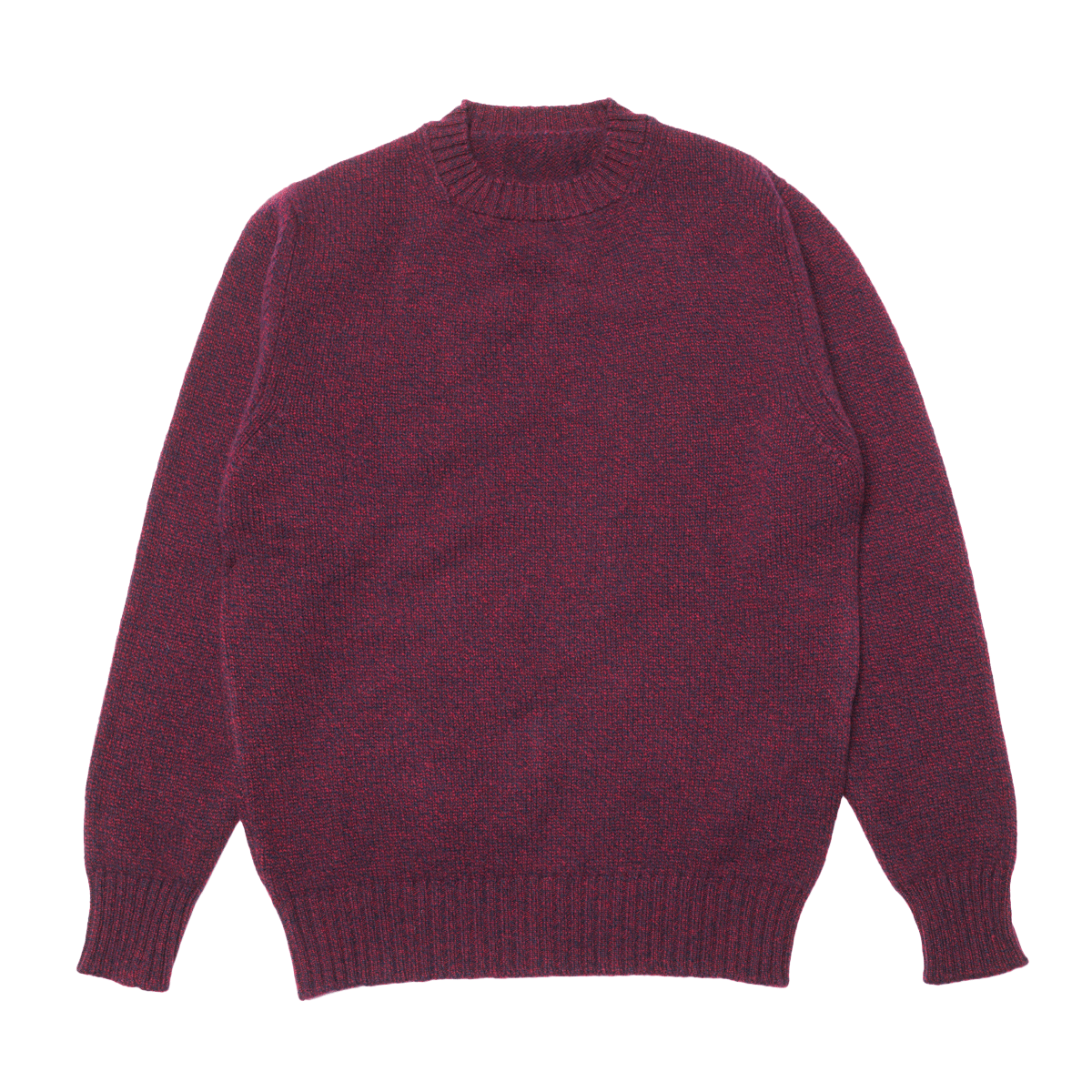 Burgundy Dean Crew Neck Lambswool Jumper