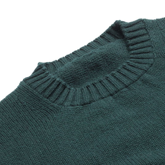 Green Dean Lambswool Crew Neck Jumper