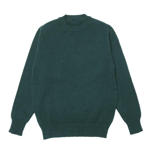 Green Dean Lambswool Crew Neck Jumper