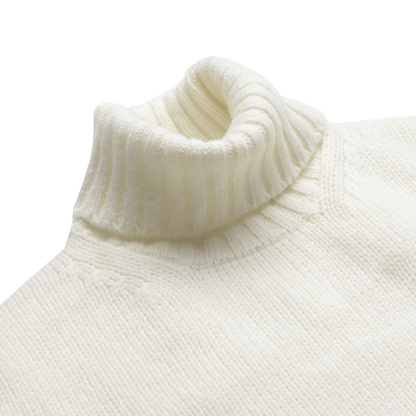 Ecru Newman Lambswool Roll Neck Jumper