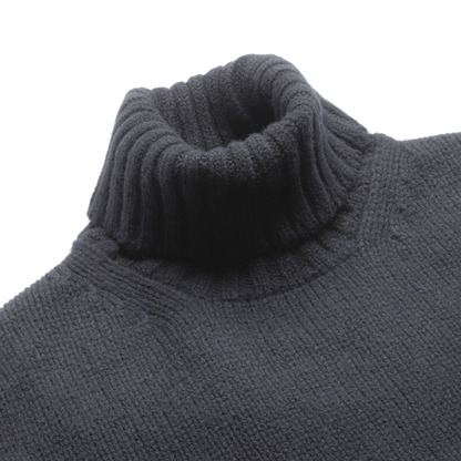 Black Newman Lambswool Roll Neck Jumper - Malloch's